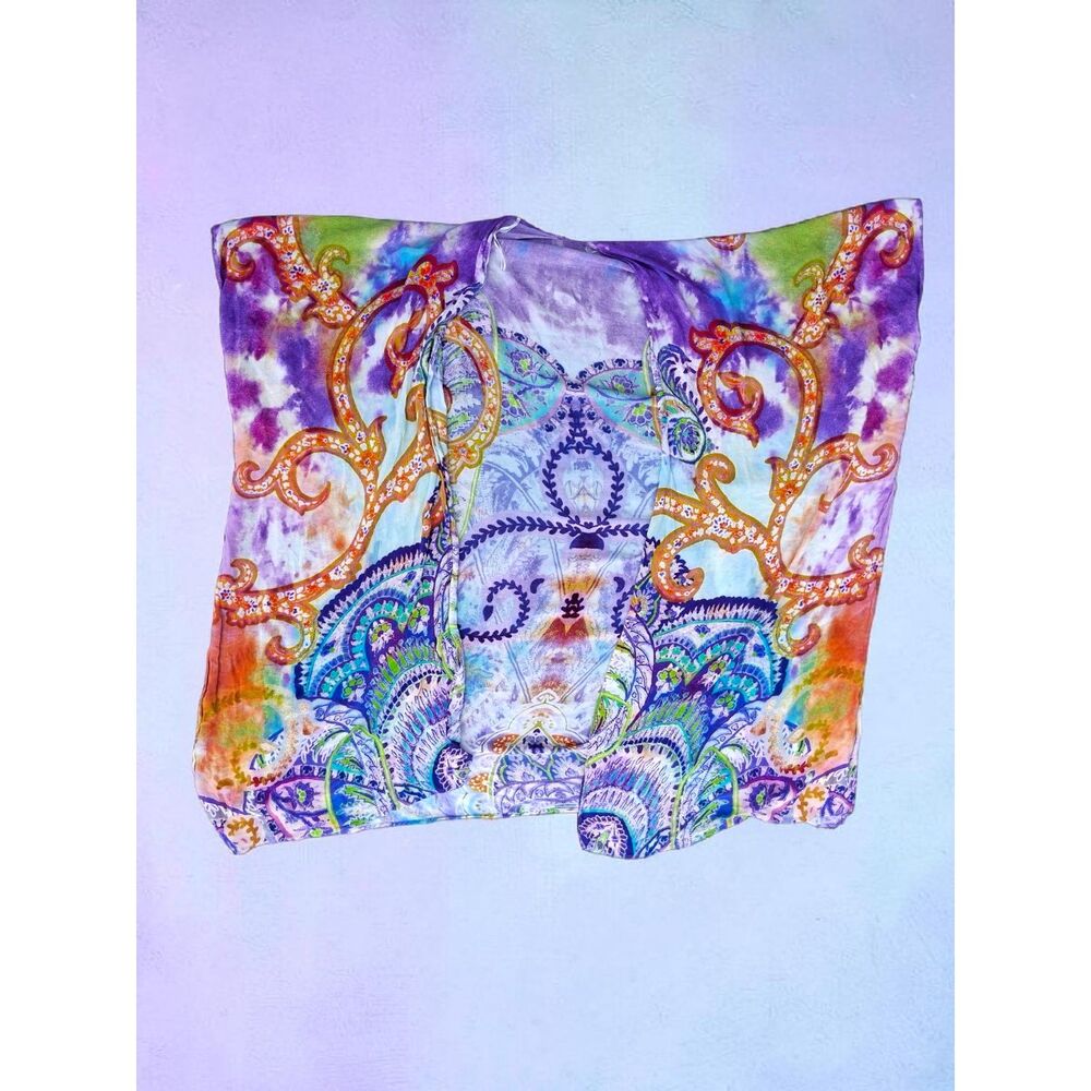 Vibrant Psychedelic Paisley Kimono Cardigan - One Size - Open Front Shrug